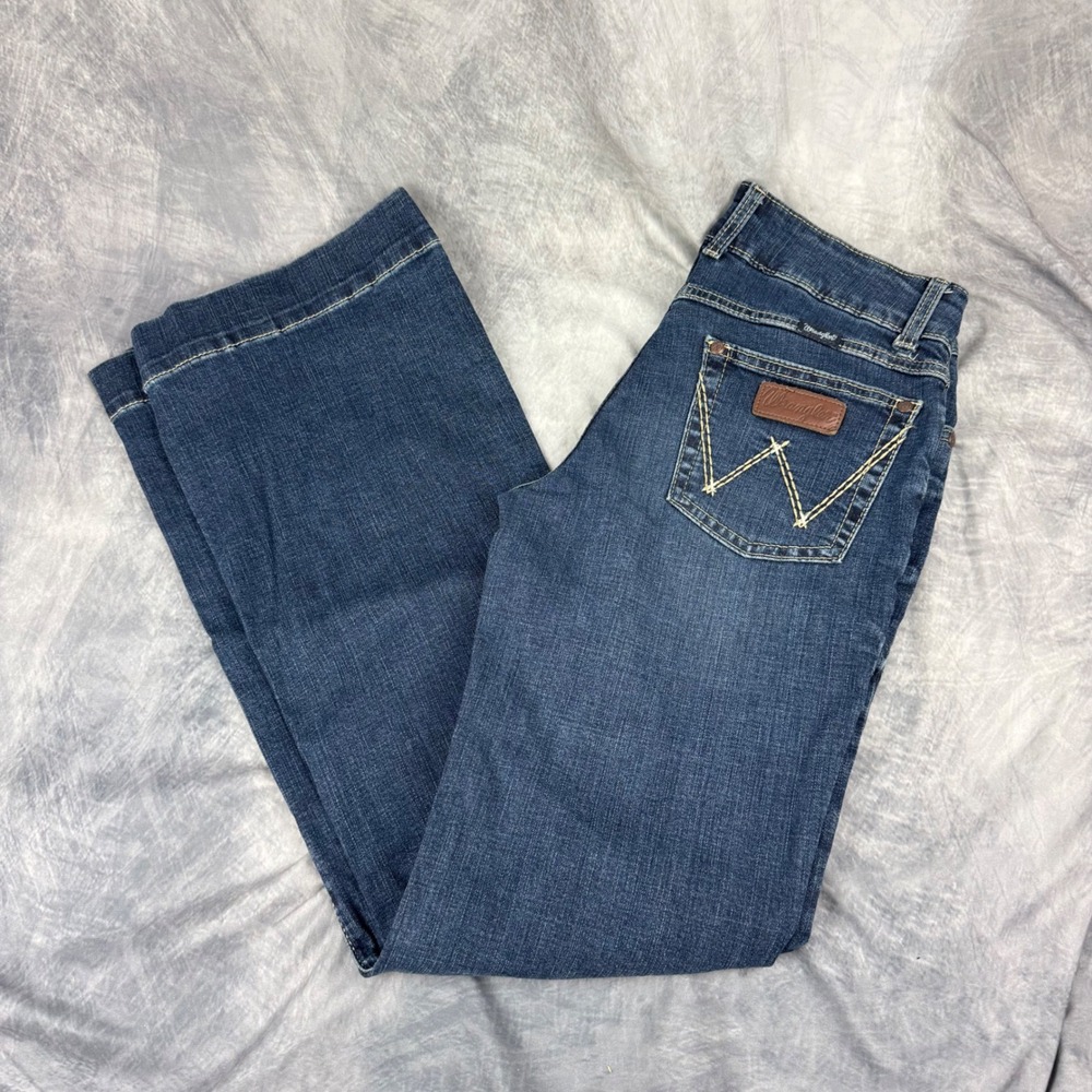 Wrangler 75 Years Anniversary Women Trouser Jeans Dark Wash 5x34 Western Cowgirl